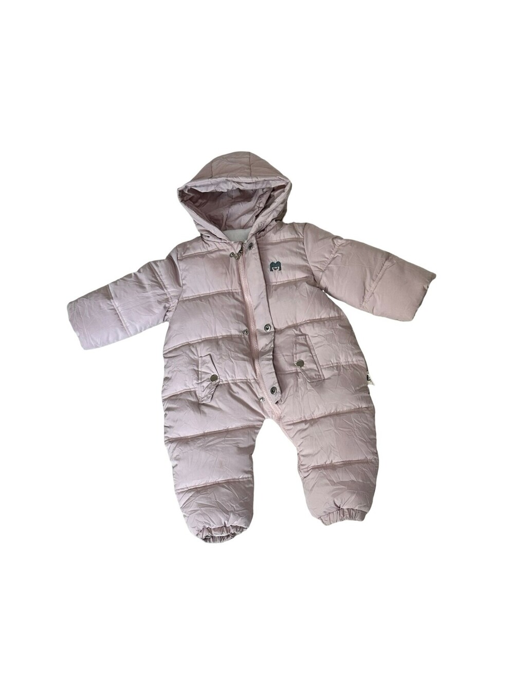 Murmurbear Baby Snowsuit Pink Fur Lined Hooded Pram Size 18-24 Months